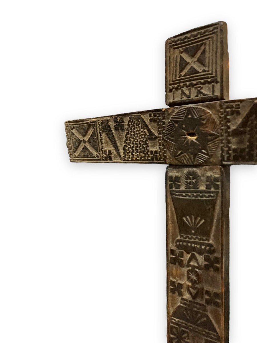 Processional Cross In Carved Wood-photo-4