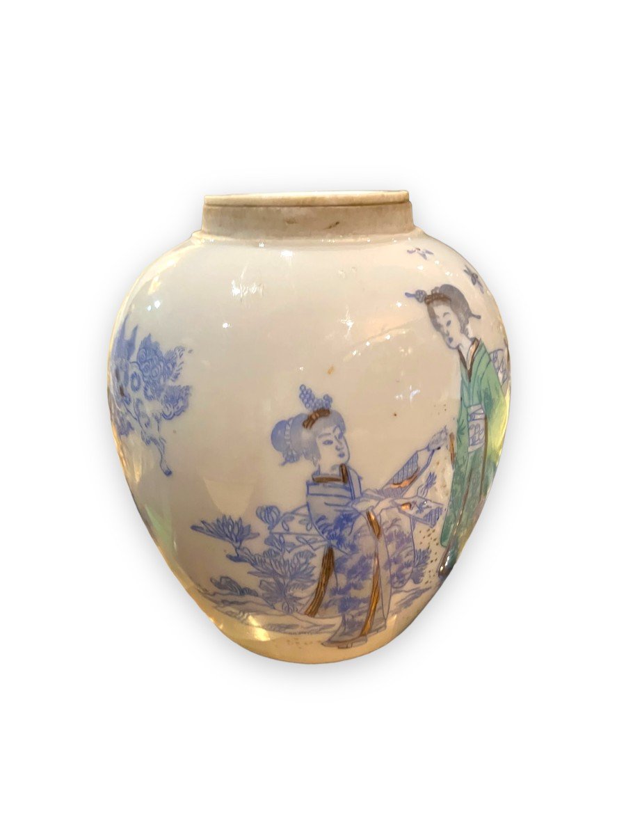 Asie Pot Couvert En Porcelaine Polychrome-photo-3