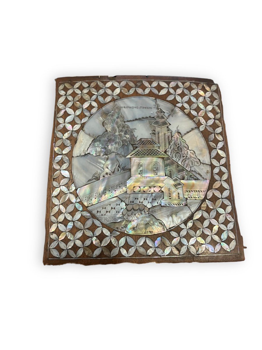 Mother Of Pearl And Rosewood Plaque Indochina Late Nineteenth Early Twentieth-photo-4