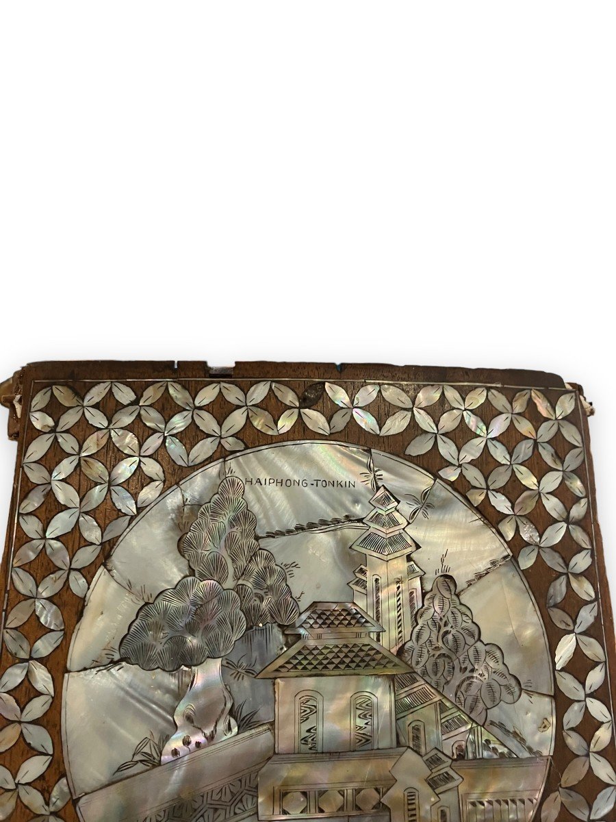 Mother Of Pearl And Rosewood Plaque Indochina Late Nineteenth Early Twentieth-photo-7