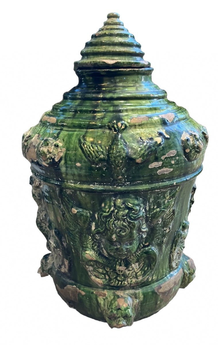 Old Fountain In Enamelled Terracotta South Of Europe XVIIIth