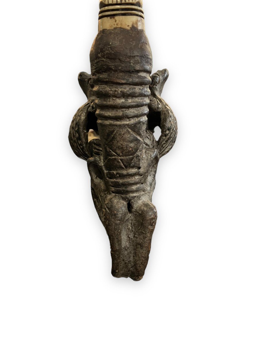 Ceremonial Or Dignitary Elephant Pipe Africa Bamoun People-photo-2