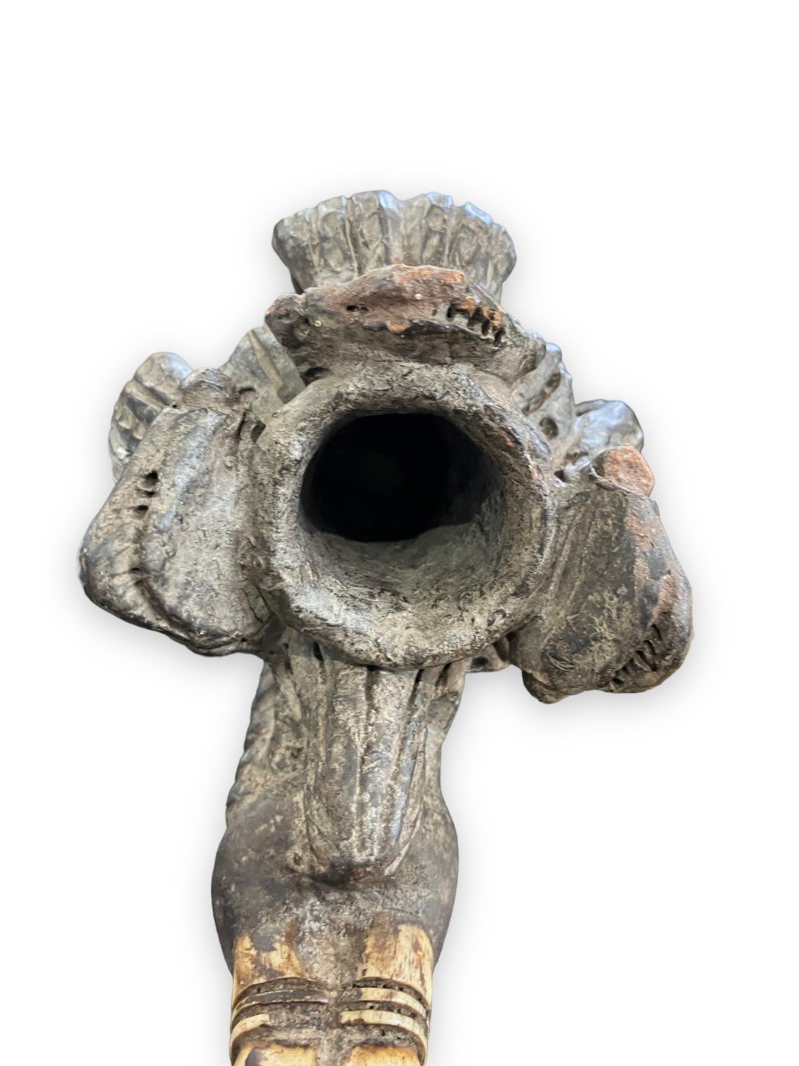 Ceremonial Or Dignitary Elephant Pipe Africa Bamoun People-photo-7