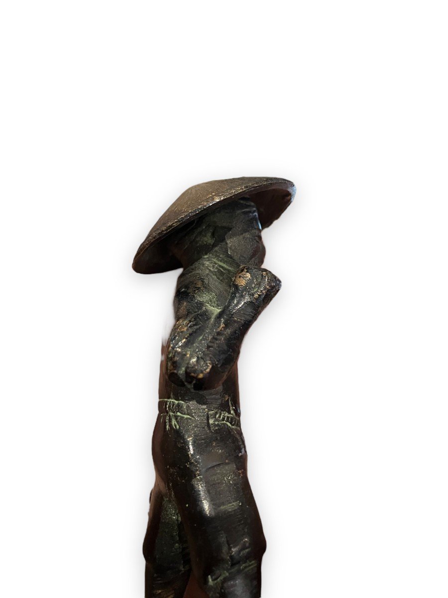 Asian Bronze Representing A Fisherman-photo-4