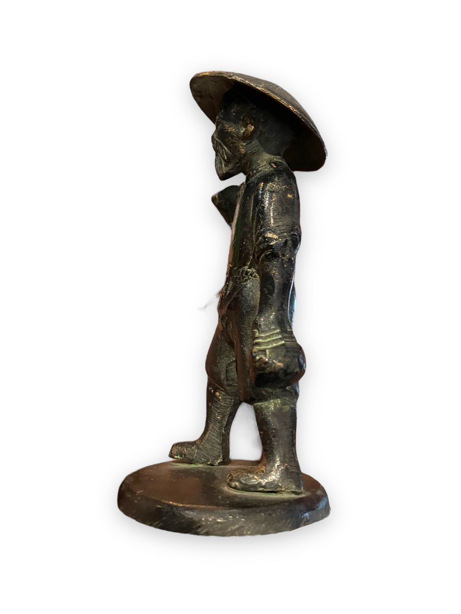 Asian Bronze Representing A Fisherman-photo-7