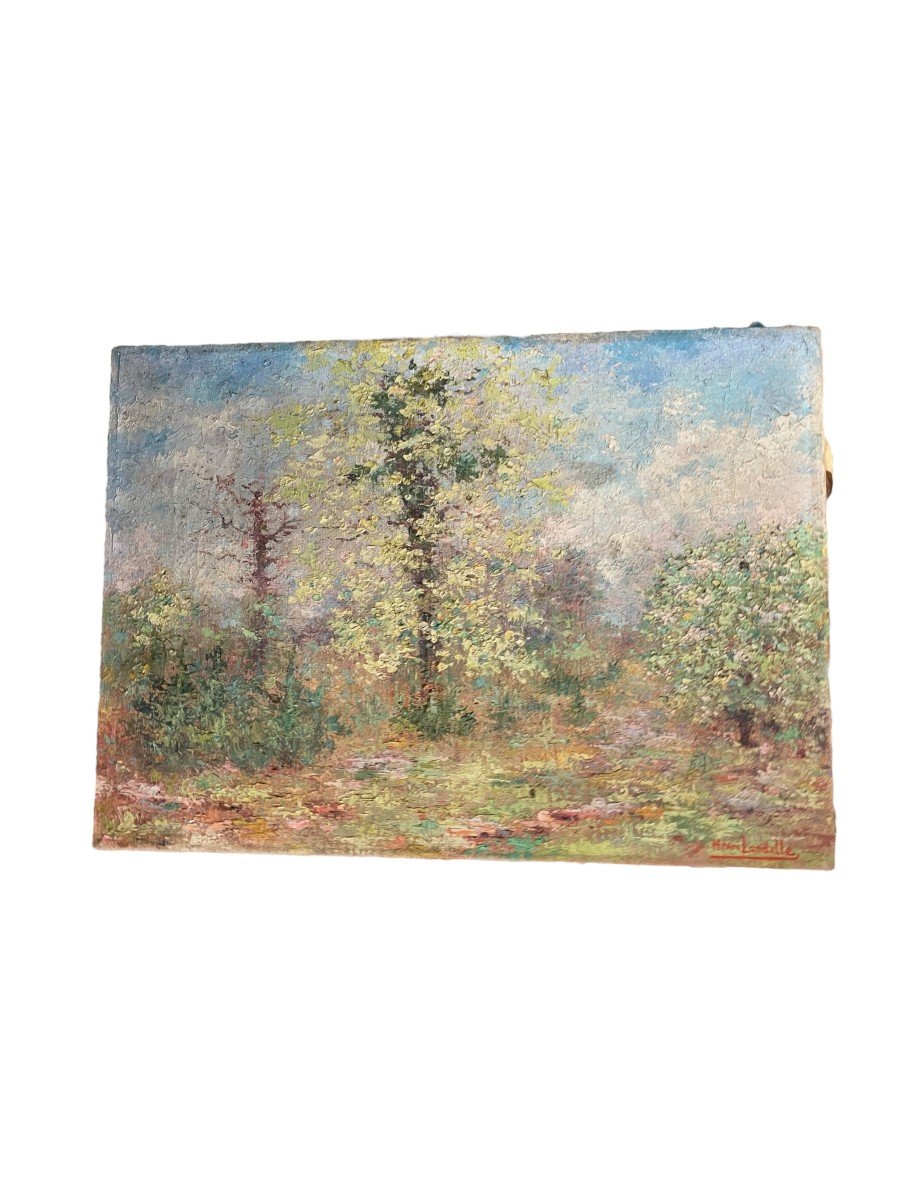 Impressionist Landscape Painting Oil On Canvas Signed Henri Landelle-photo-3