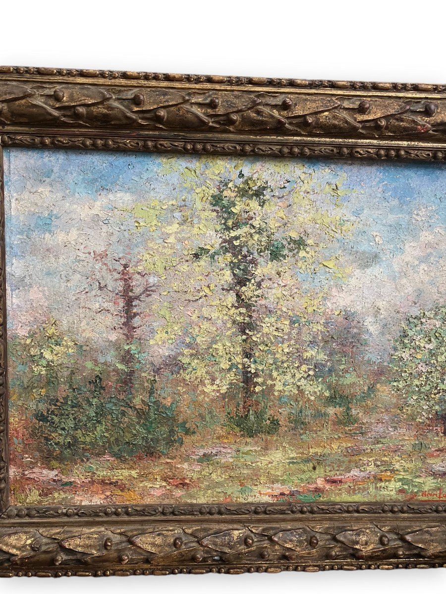 Impressionist Landscape Painting Oil On Canvas Signed Henri Landelle-photo-1