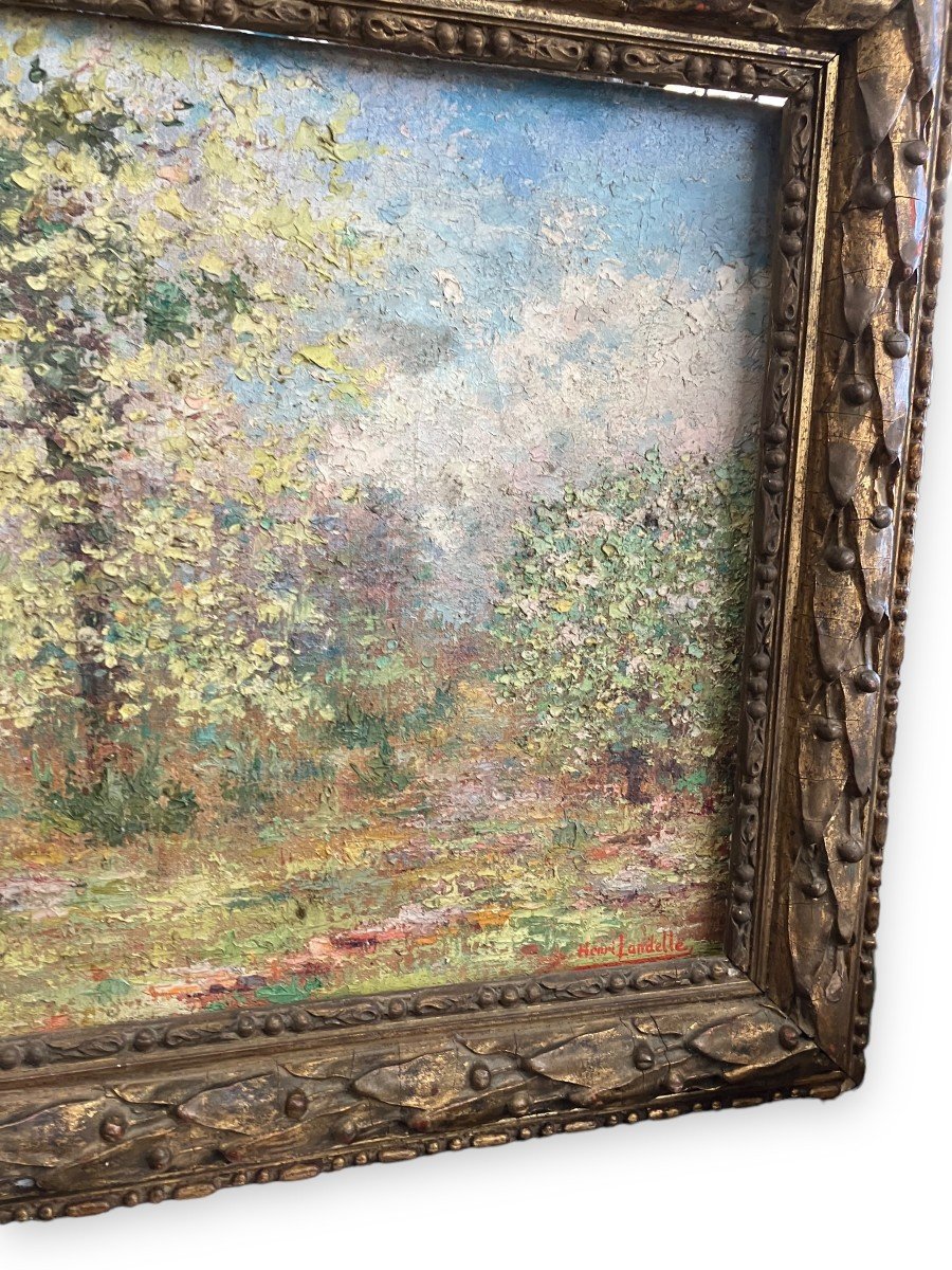 Impressionist Landscape Painting Oil On Canvas Signed Henri Landelle-photo-3