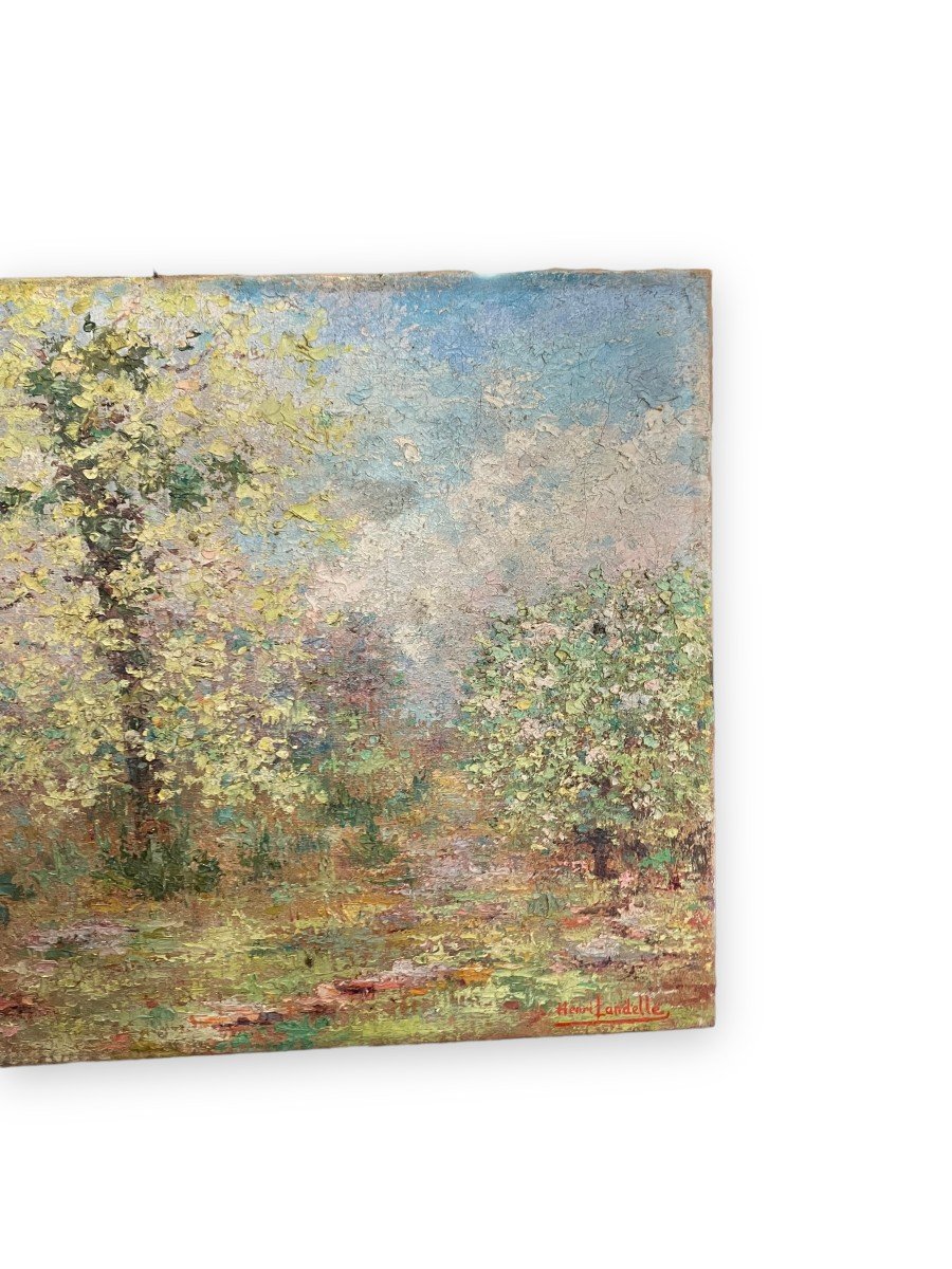 Impressionist Landscape Painting Oil On Canvas Signed Henri Landelle-photo-7