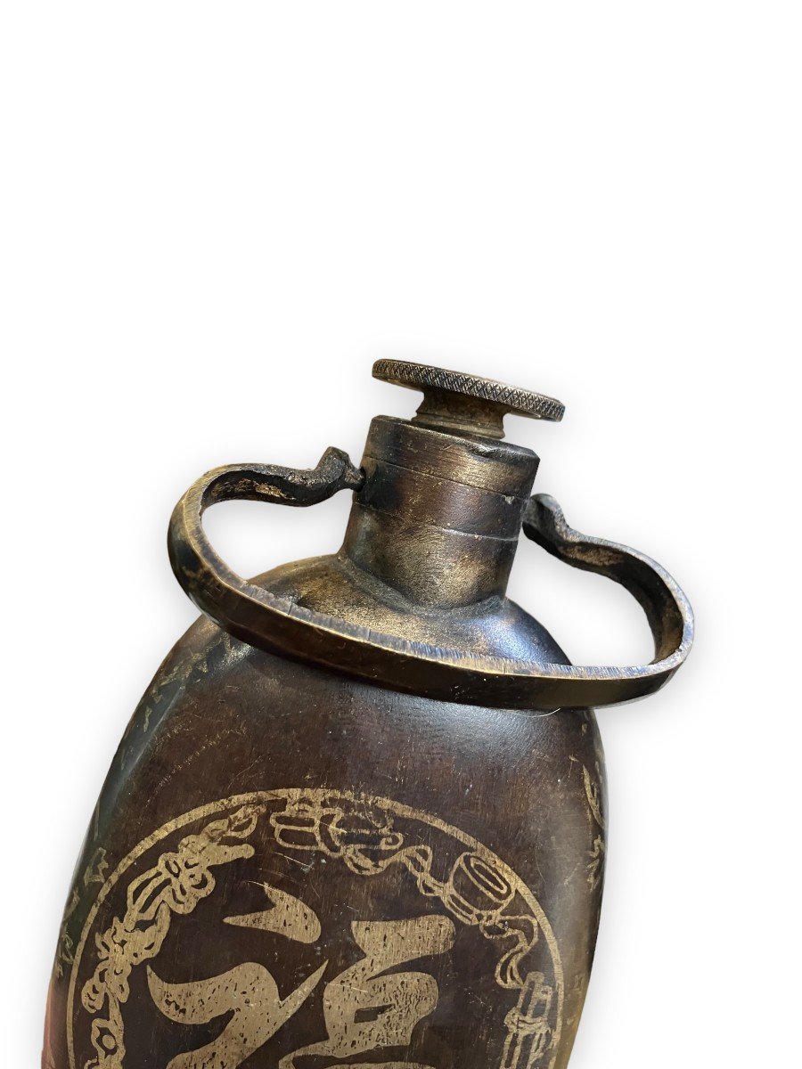 Ancien Chauffe-main Chinois En Bronze époque XIXeme bouillote-photo-2