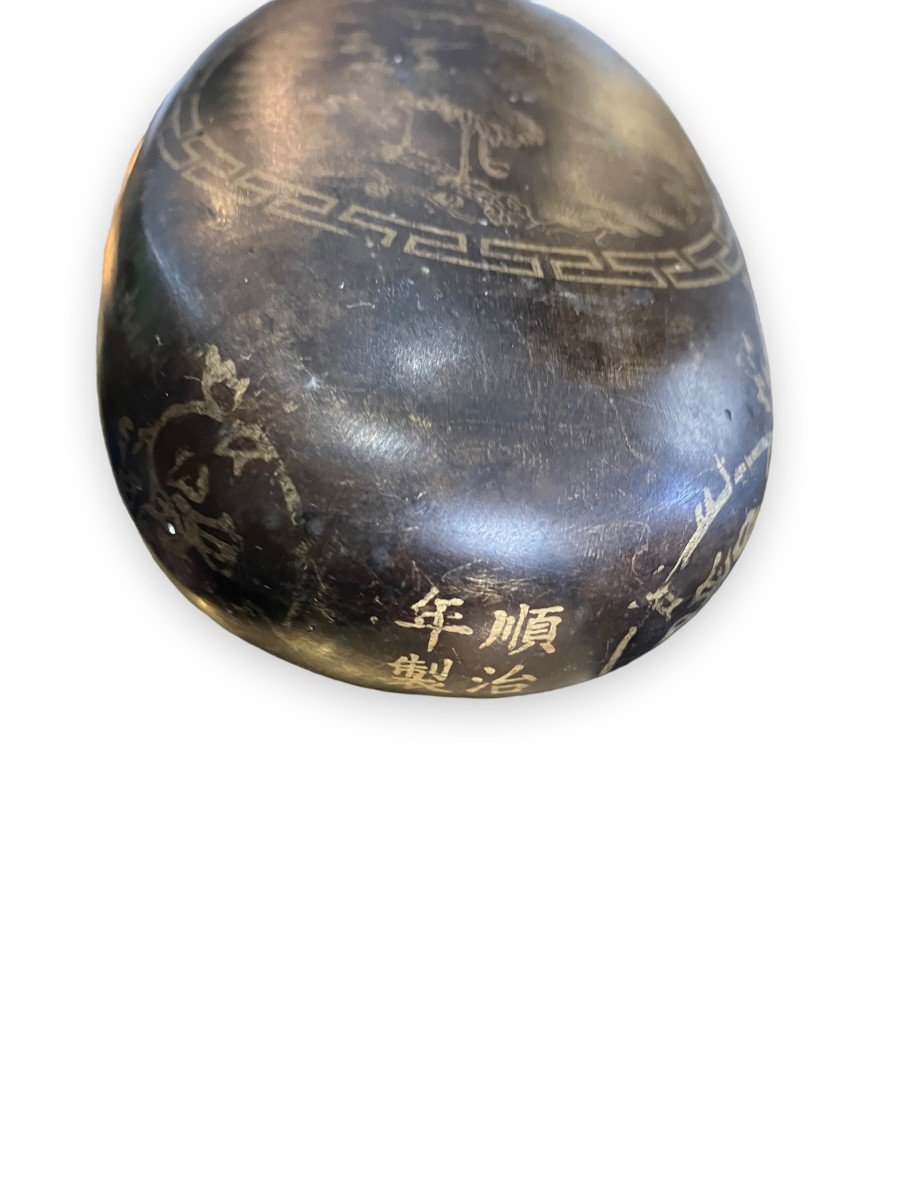 Ancien Chauffe-main Chinois En Bronze époque XIXeme bouillote-photo-6