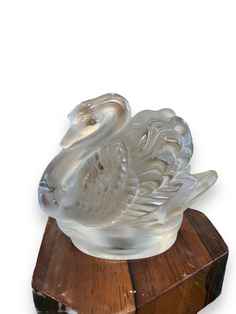 Art Deco Swan In Molded Glass By Louis Prodhon Paris-photo-4