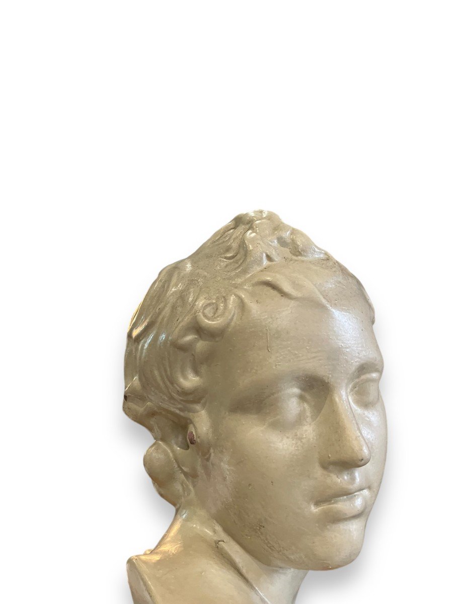 Enamelled Terracotta Bust Of Eros-photo-3