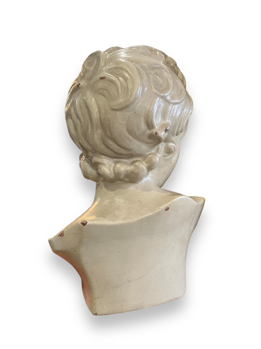 Enamelled Terracotta Bust Of Eros-photo-1