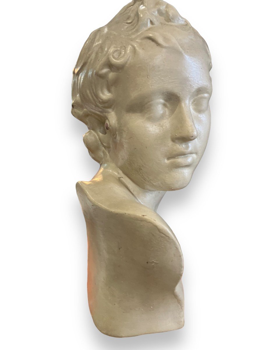 Enamelled Terracotta Bust Of Eros-photo-2