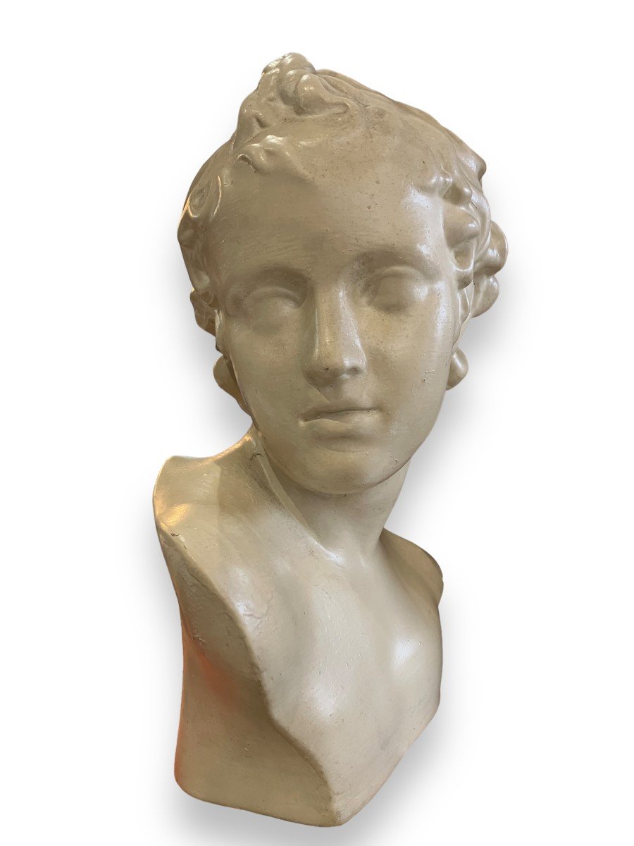 Enamelled Terracotta Bust Of Eros-photo-6