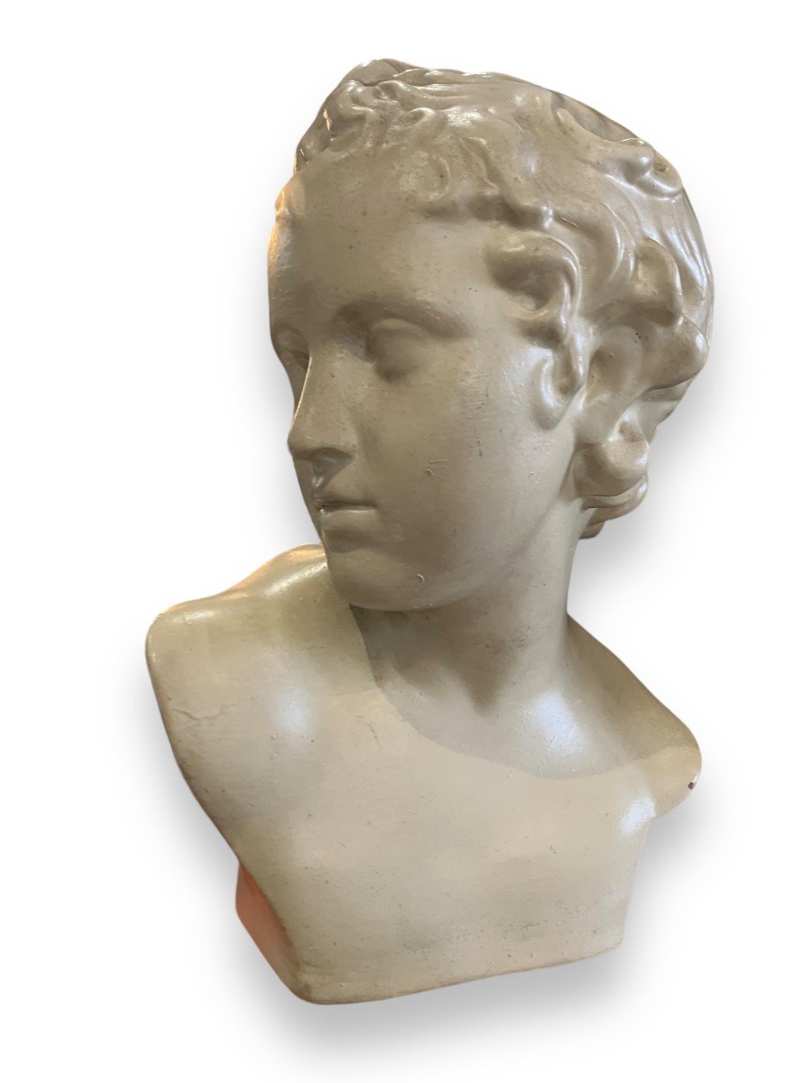 Enamelled Terracotta Bust Of Eros-photo-7