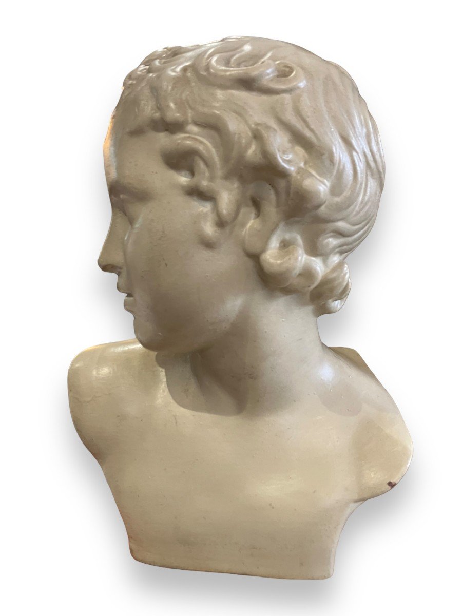 Enamelled Terracotta Bust Of Eros-photo-8