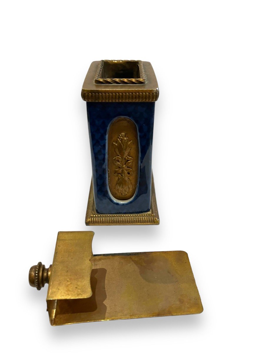 Rectangular Box In Enameled Porcelain And Bronze-photo-1