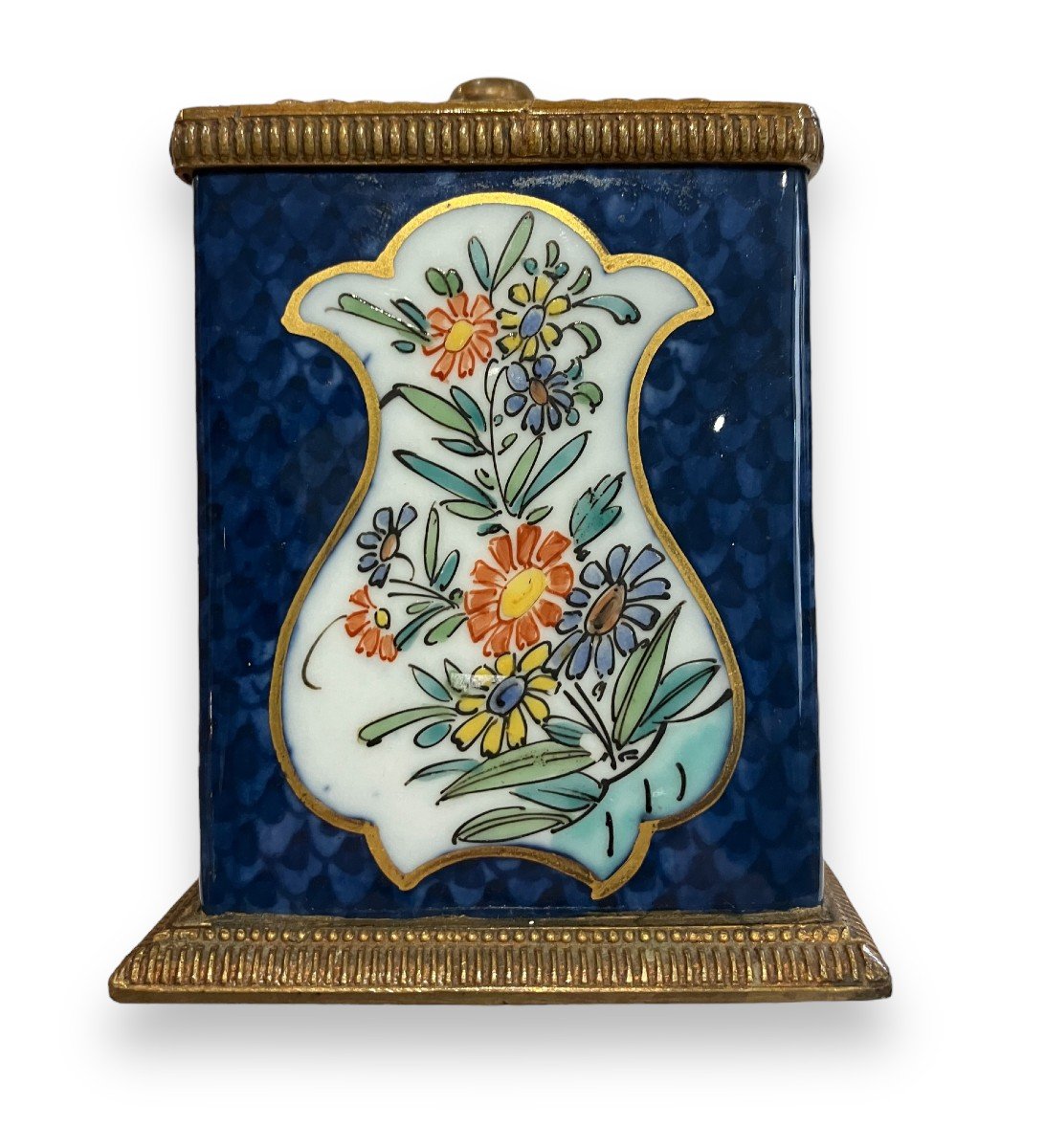 Boite Rectangulaire En Porcelaine émaillée Et Bronze