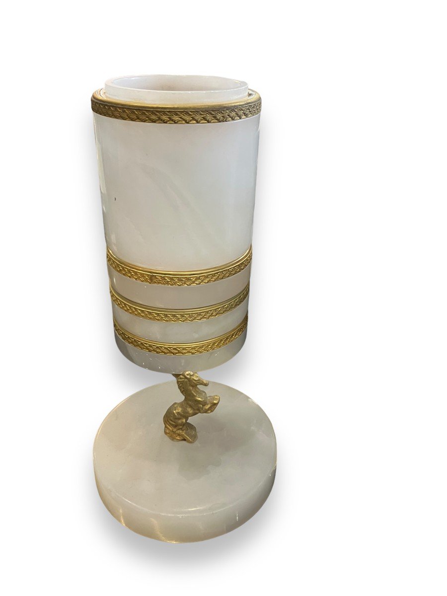 Smoking Kit In White Marble And Golden Brass In The Taste Of Jansen-photo-5