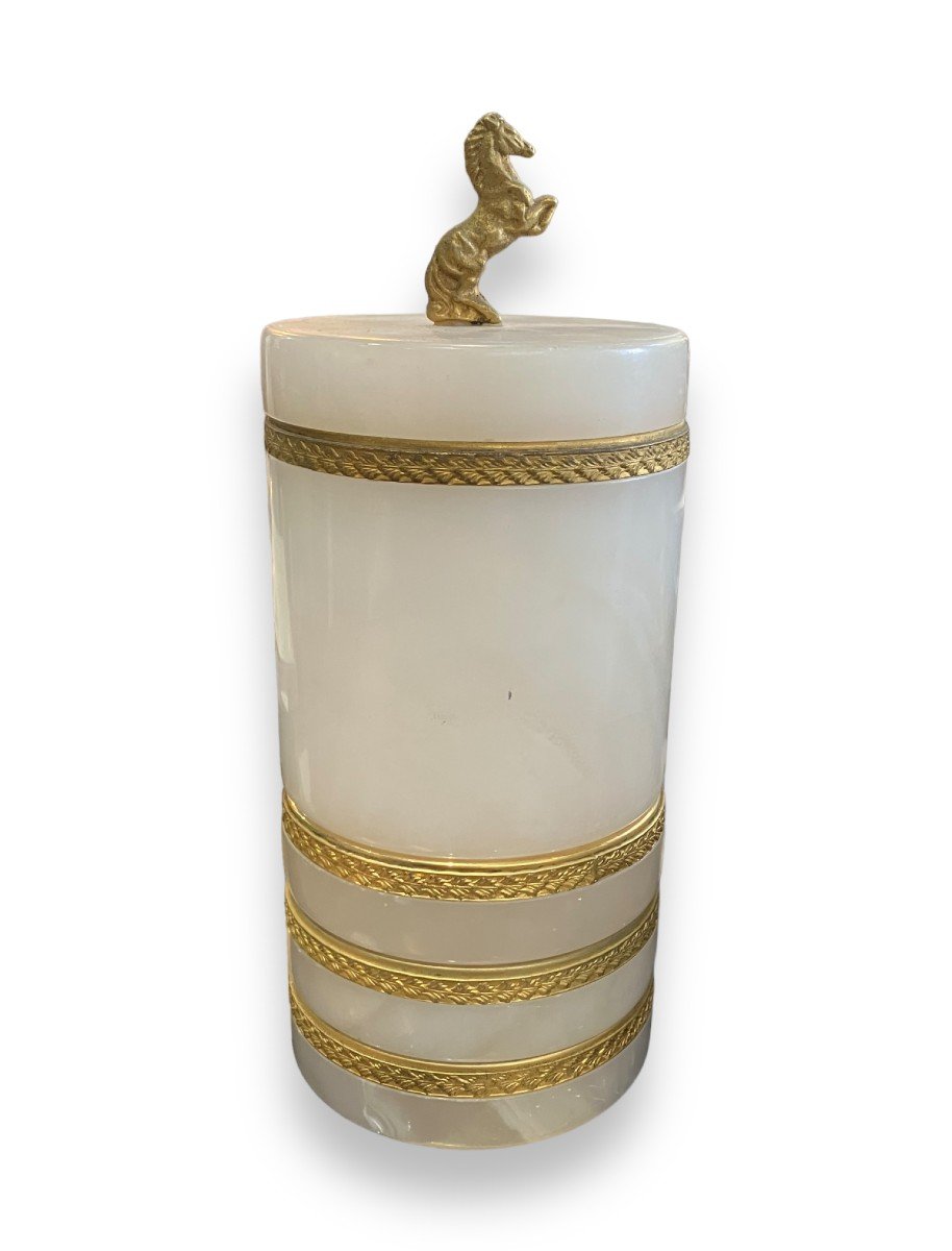 Smoking Kit In White Marble And Golden Brass In The Taste Of Jansen