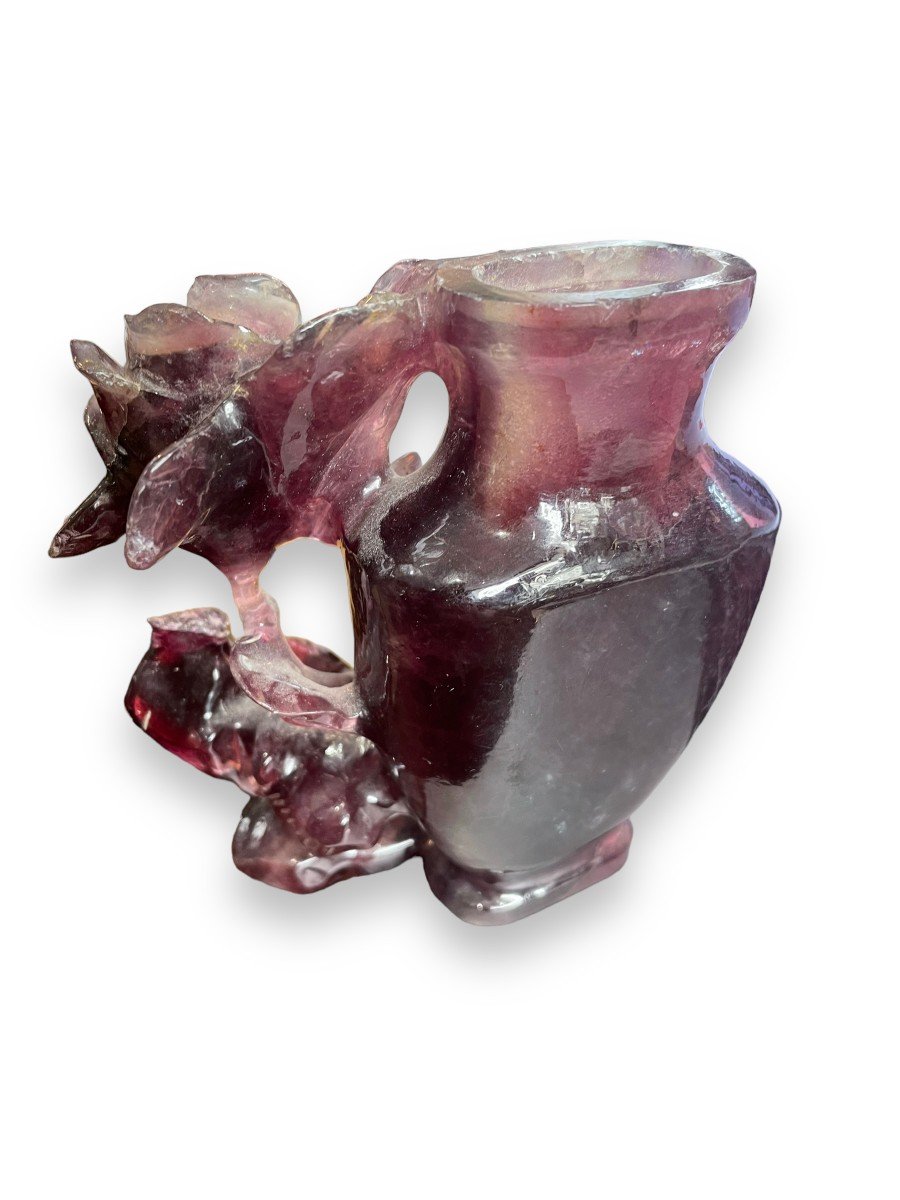 Chinese Vase In Amethyst Hard Stone-photo-3