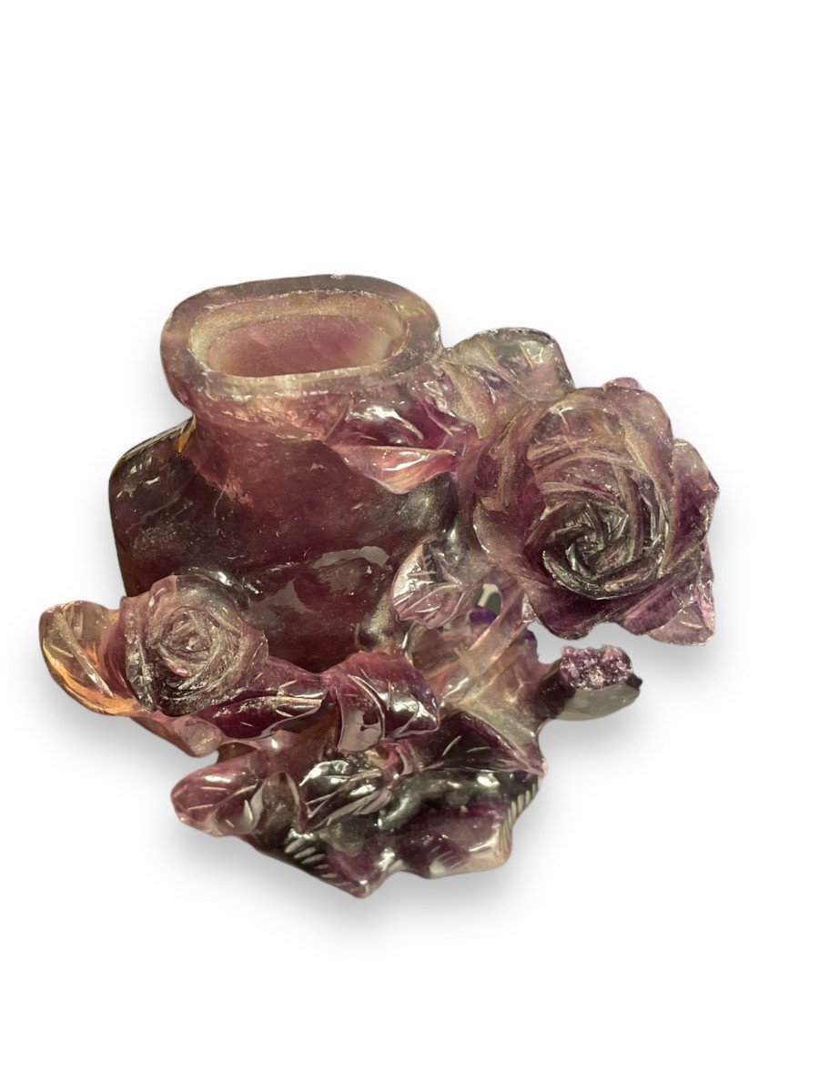 Chinese Vase In Amethyst Hard Stone-photo-5