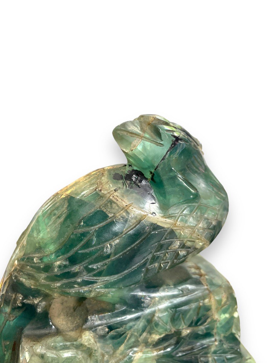 Oiseau Exotique Chinois En Cristal De Quartz Vert-photo-4