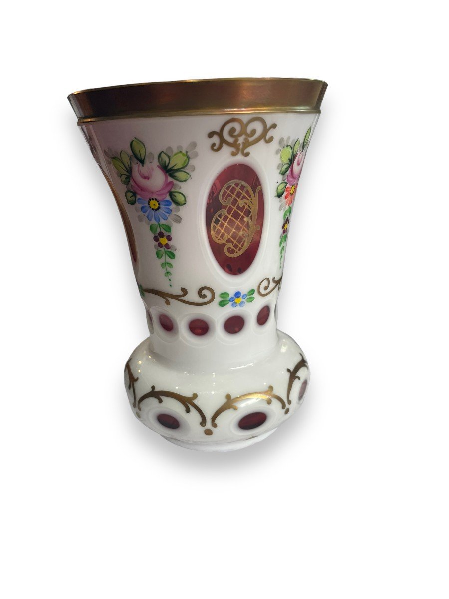 Overlay Napoleon III Crystal Vase-photo-3