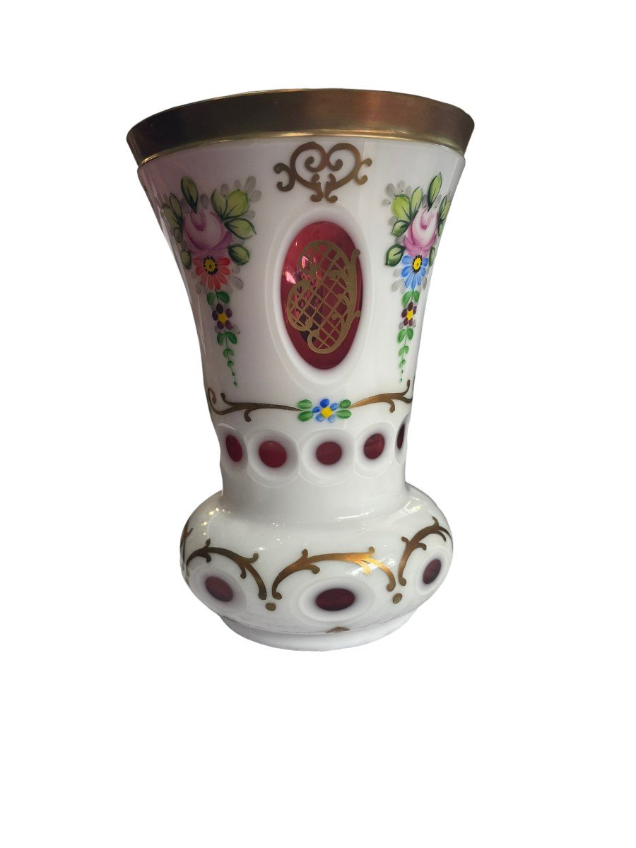 Overlay Napoleon III Crystal Vase-photo-6
