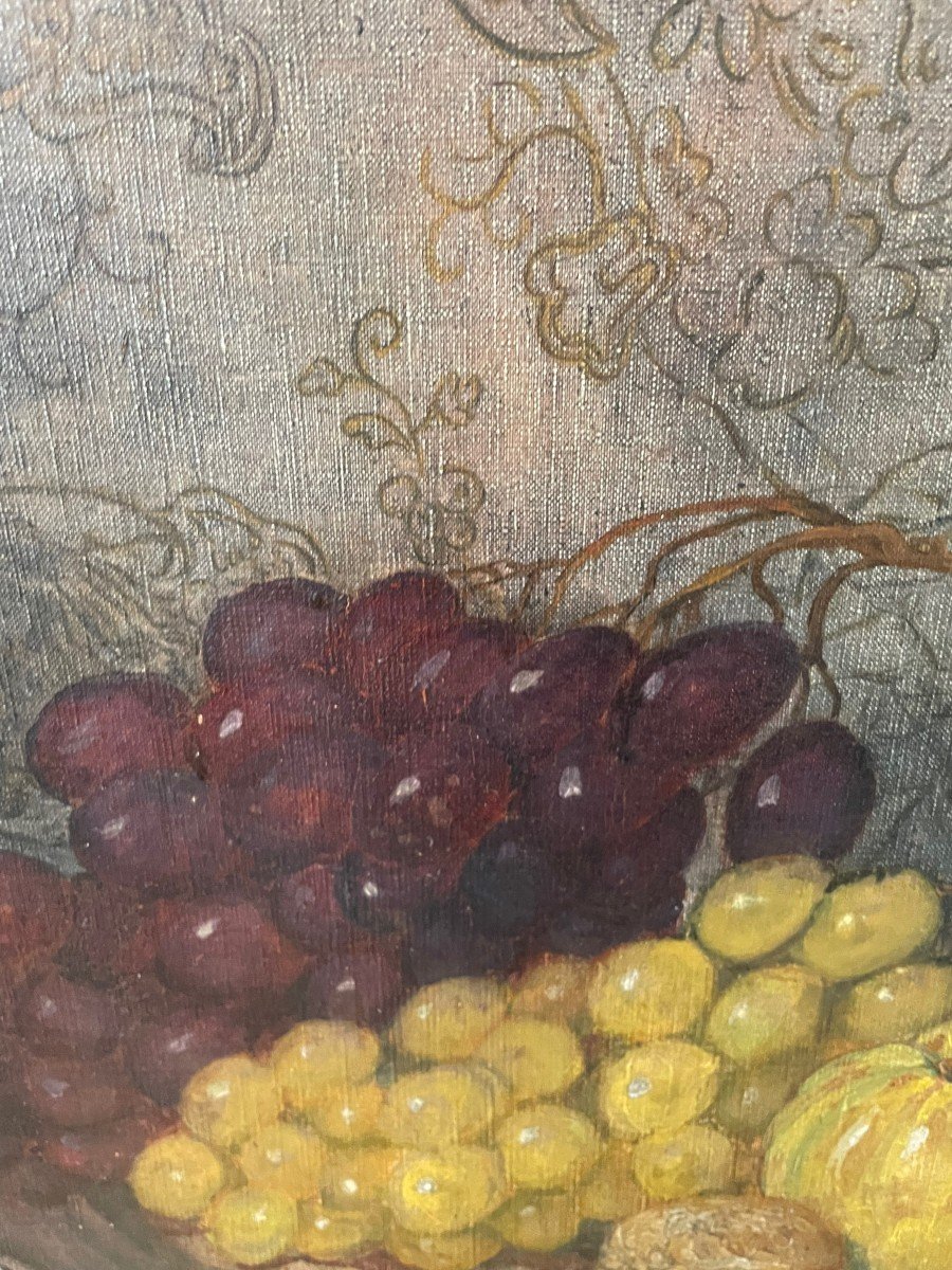 Still Life With Fruit And Chinese Subject By Louis Rodolphe Defontaine Défontaine-photo-6