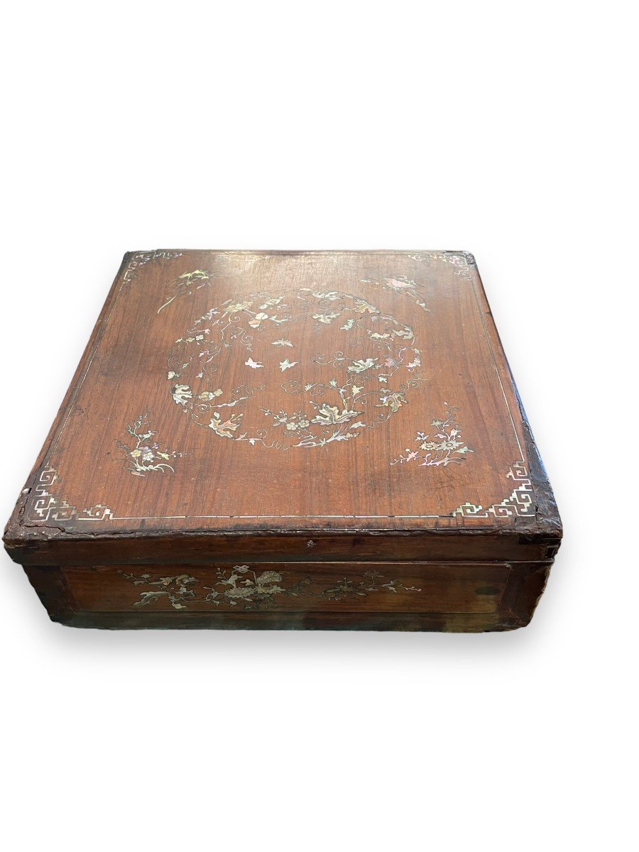 Important Box In Mother Of Pearl And Rosewood Indochina XIXth-photo-5