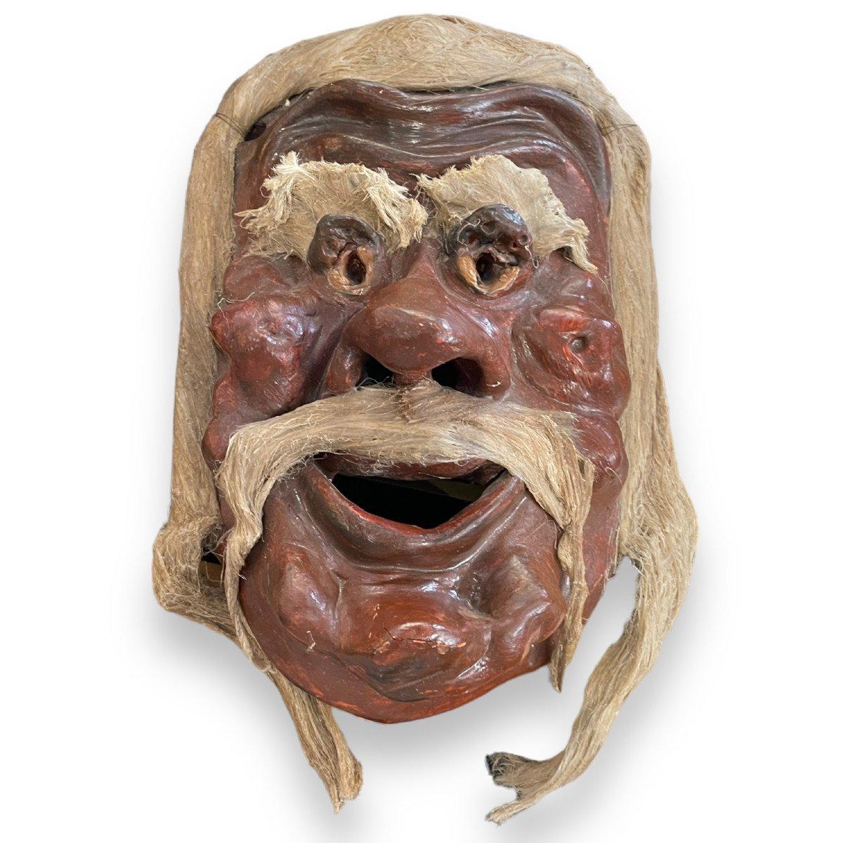 Gaulish Mask Head In Terracotta By Gabriel Jenny