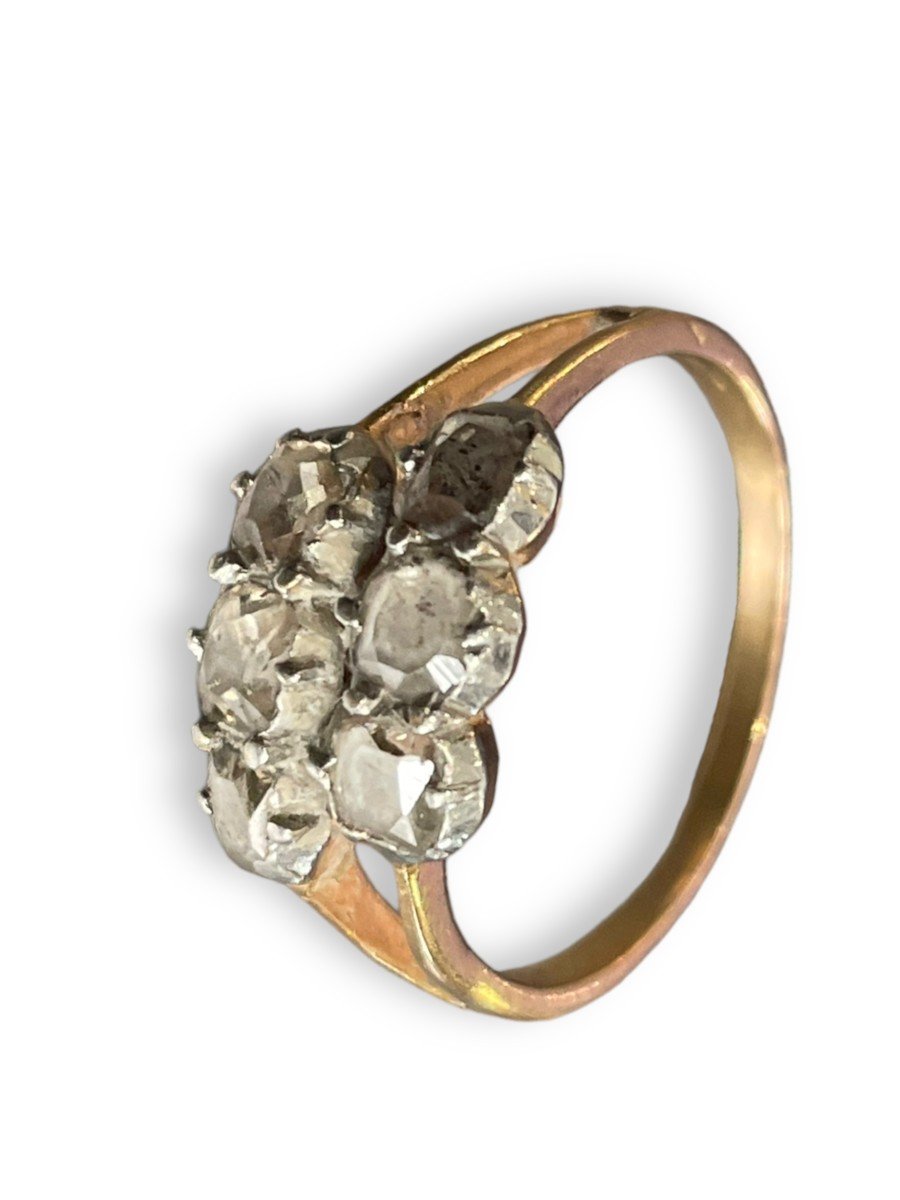 Ring In 18 Carat Gold And Rose Cut Diamonds-photo-4