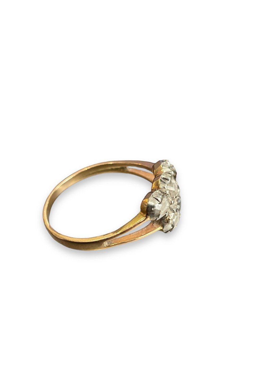 Ring In 18 Carat Gold And Rose Cut Diamonds-photo-3