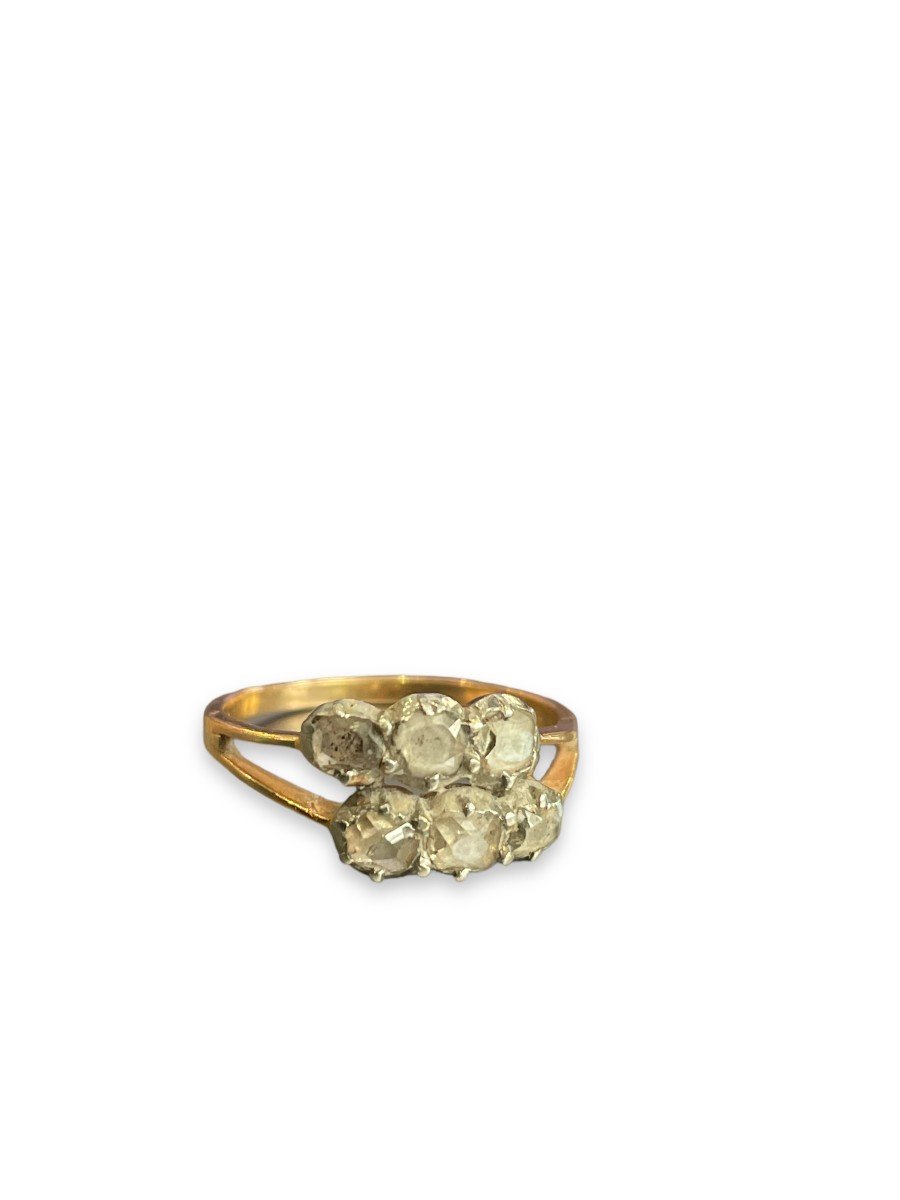 Ring In 18 Carat Gold And Rose Cut Diamonds-photo-4