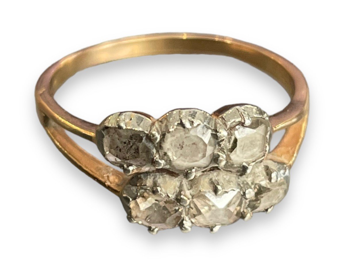 Ring In 18 Carat Gold And Rose Cut Diamonds