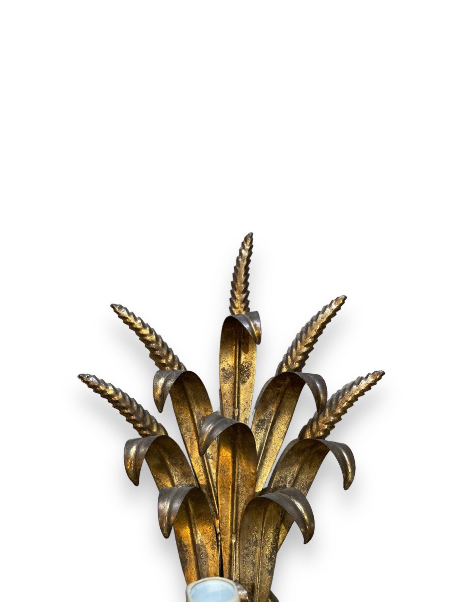 Maison Charles Pair Of Ears Of Wheat Sconces In Golden Metal-photo-4