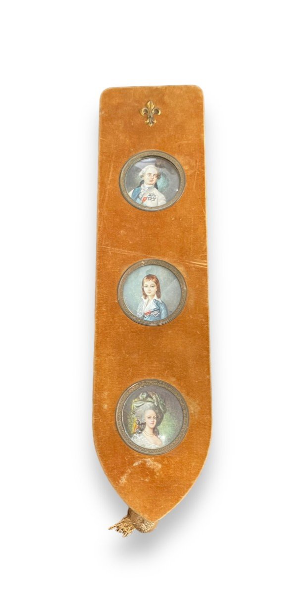 Portraits De La Famille Royale Louis XVI Marie-antoinette Et Le Dauphin Ensemble Légitimiste