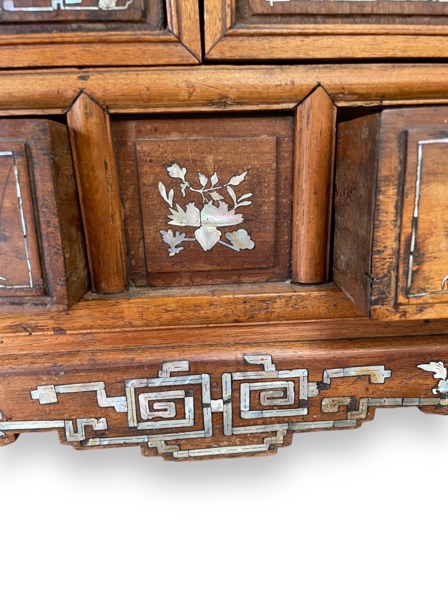 Cabinet Chine Indochine En Bois Et Nacre XIXeme-photo-5