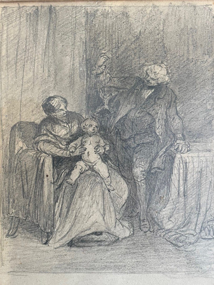 Paire De Dessins Attribués à Théophile Fragonard-photo-1