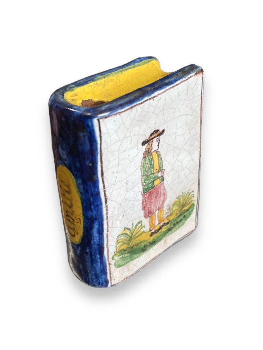 Secouette Snuff Box In Earthenware From Quimper Nineteenth-photo-2