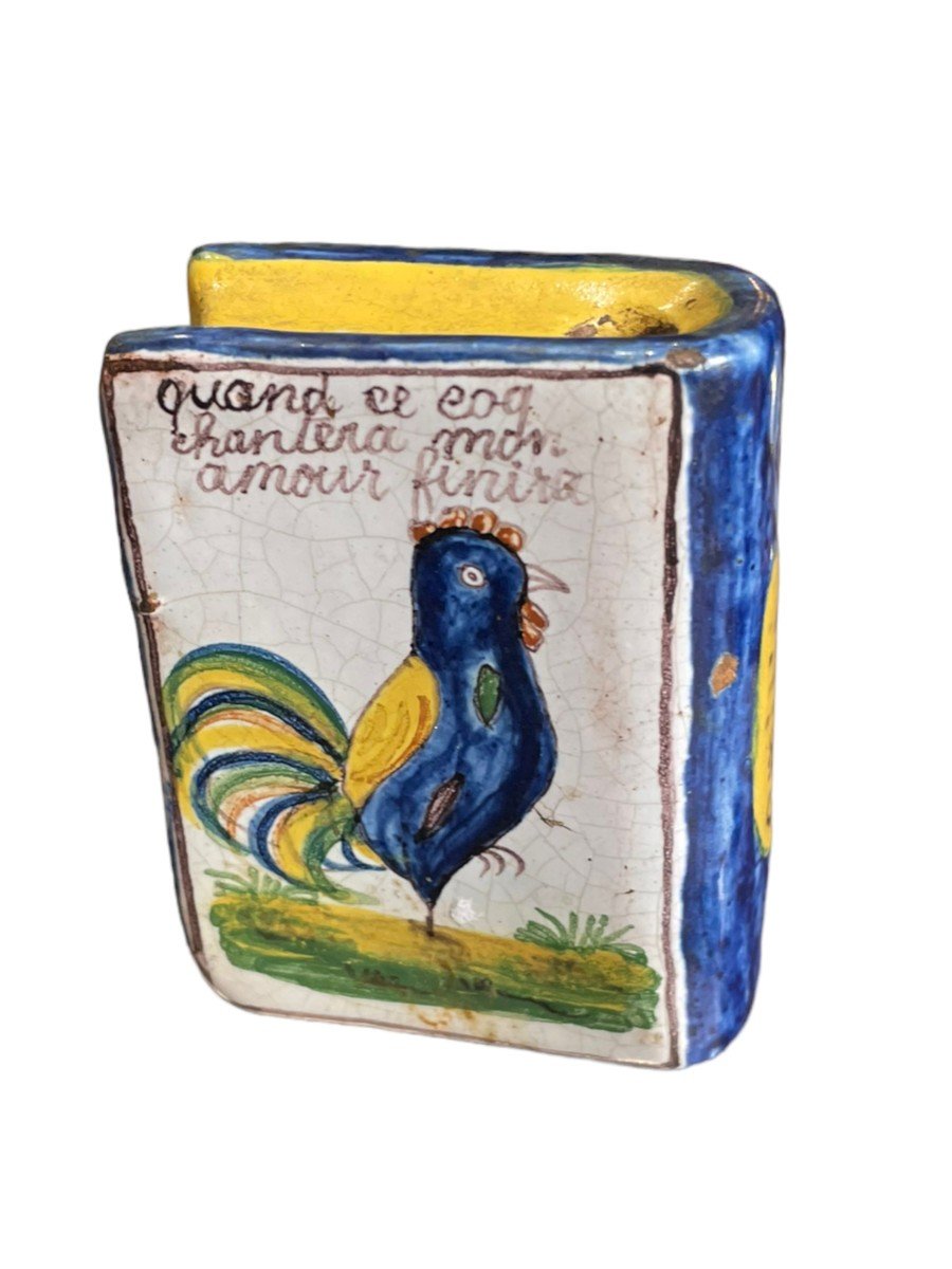 Secouette Snuff Box In Earthenware From Quimper Nineteenth-photo-4