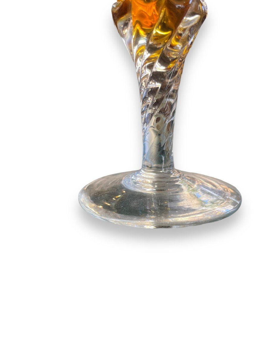 Series Of 4 Champagne Flutes In Blown And Colored Glass-photo-4