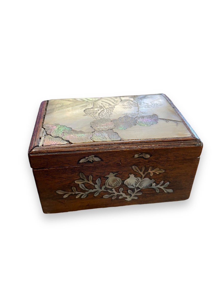 Indochinese Box In Mother Of Pearl And Rosewood Box-photo-2