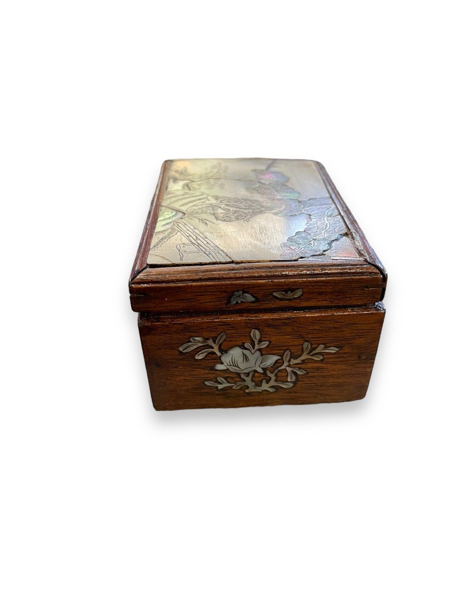 Indochinese Box In Mother Of Pearl And Rosewood Box-photo-3