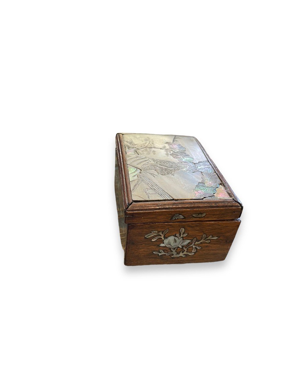 Indochinese Box In Mother Of Pearl And Rosewood Box-photo-6