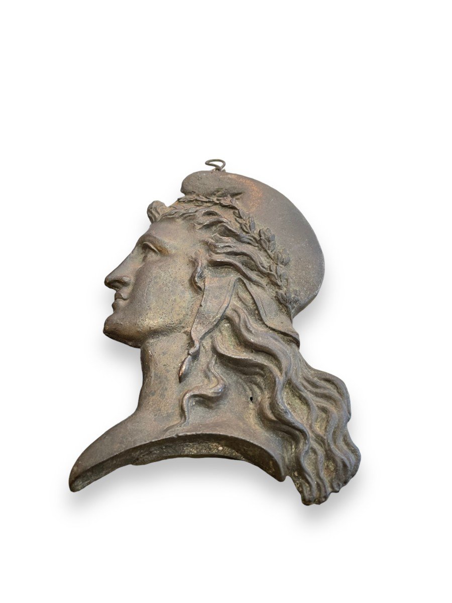 Important Profile Of Marianne, Early 19th Century In Bronze-photo-2