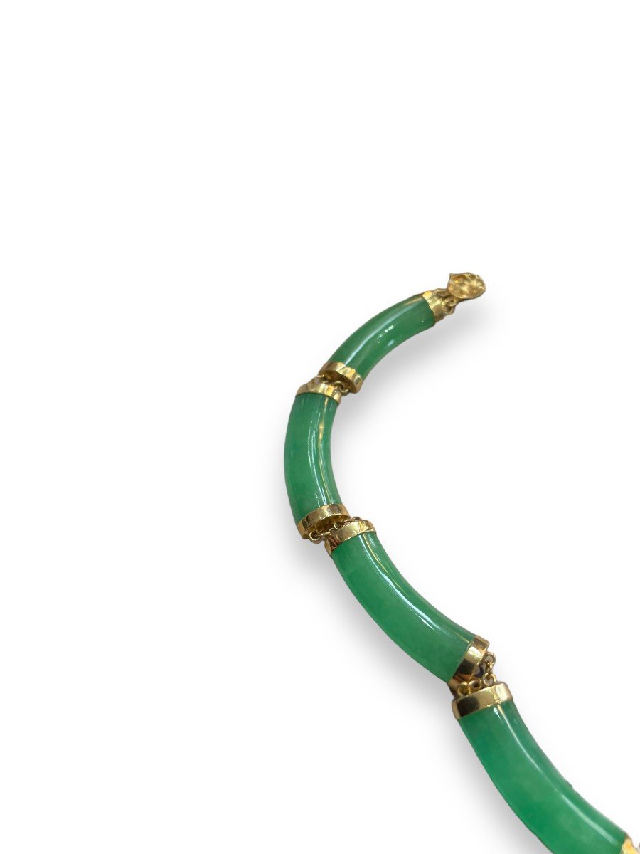 Collier En Jade Et Or Vintage-photo-4